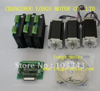 

3Axis Nema 23 stepper motor 425oz.in & stepper motor driver DM542A for CNC Router / Mill longs-motor