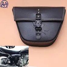 1 шт. мотоциклетная черная седельная сумка из искусственной кожи с боковым зажимом и болтом, универсальная седельная сумка для Harley Sportster XL883 Кафе Racer Honda
