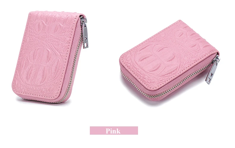 Lomelobo Split Leather Card Wallet Women & Men Alligator Coin Purse Credit ID Card Holder Female Male Lady Bank Cards Wallet Hot 2019 HCL7143 Details (20)
