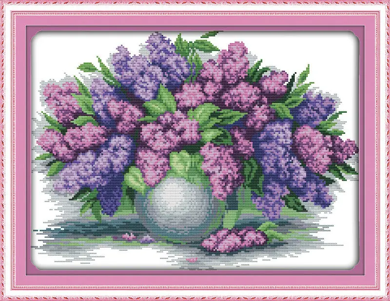 

Lavender vase Printed on Canvas DMC Counted Chinese Cross Stitch Kits printed Cross-stitch set Embroidery Needlework