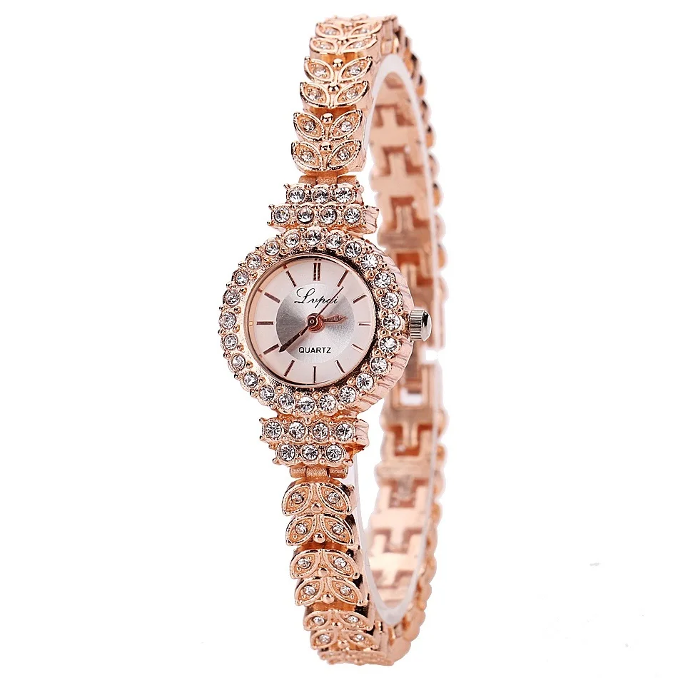 Relogio feminino бренд Часы Для женщин Кристалл Круглый наручные часы Classic Gold женские