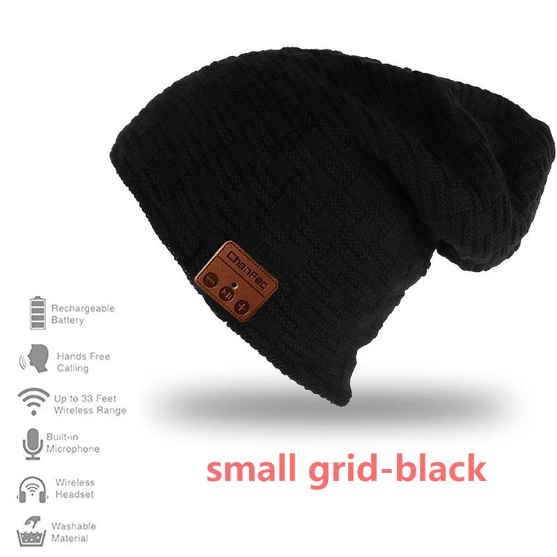 S-hat-black Последняя версия Bluetooth 4,0 зимняя теплая шапочка Музыкальная шляпа беспроводные, с функцией Bluetooth Крышка гарнитура наушники Динамик Микрофон - Цвет: S-hat-black