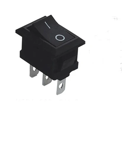 

10pcs/lot 3 Pin 6A 250V Black Button Rocker Switch On - On Import Rocker Power Switches