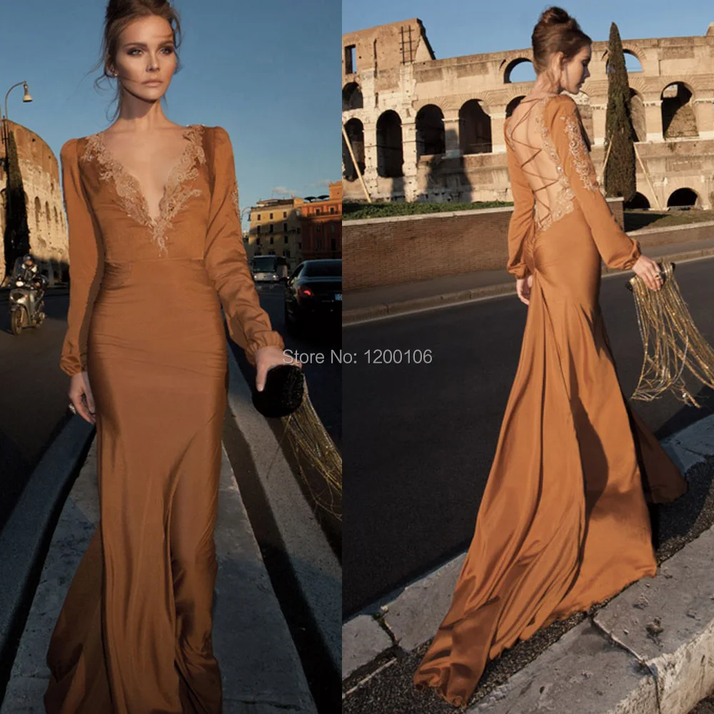 Prom Dress Yellow and Brown