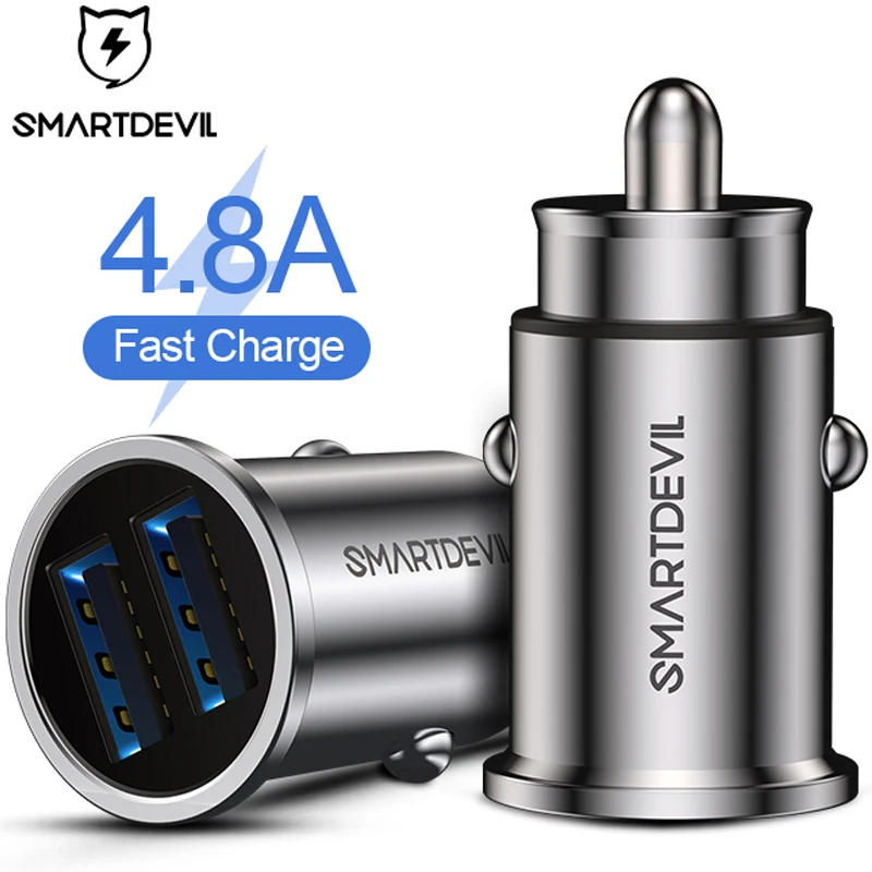 SmartDevil USB شاحن سيارة سريعة تهمة 4.8A الهاتف المحمول شاحن 2 USB ميناء شاحن آيفون سامسونج اللوحي سيارة-شاحن سريع