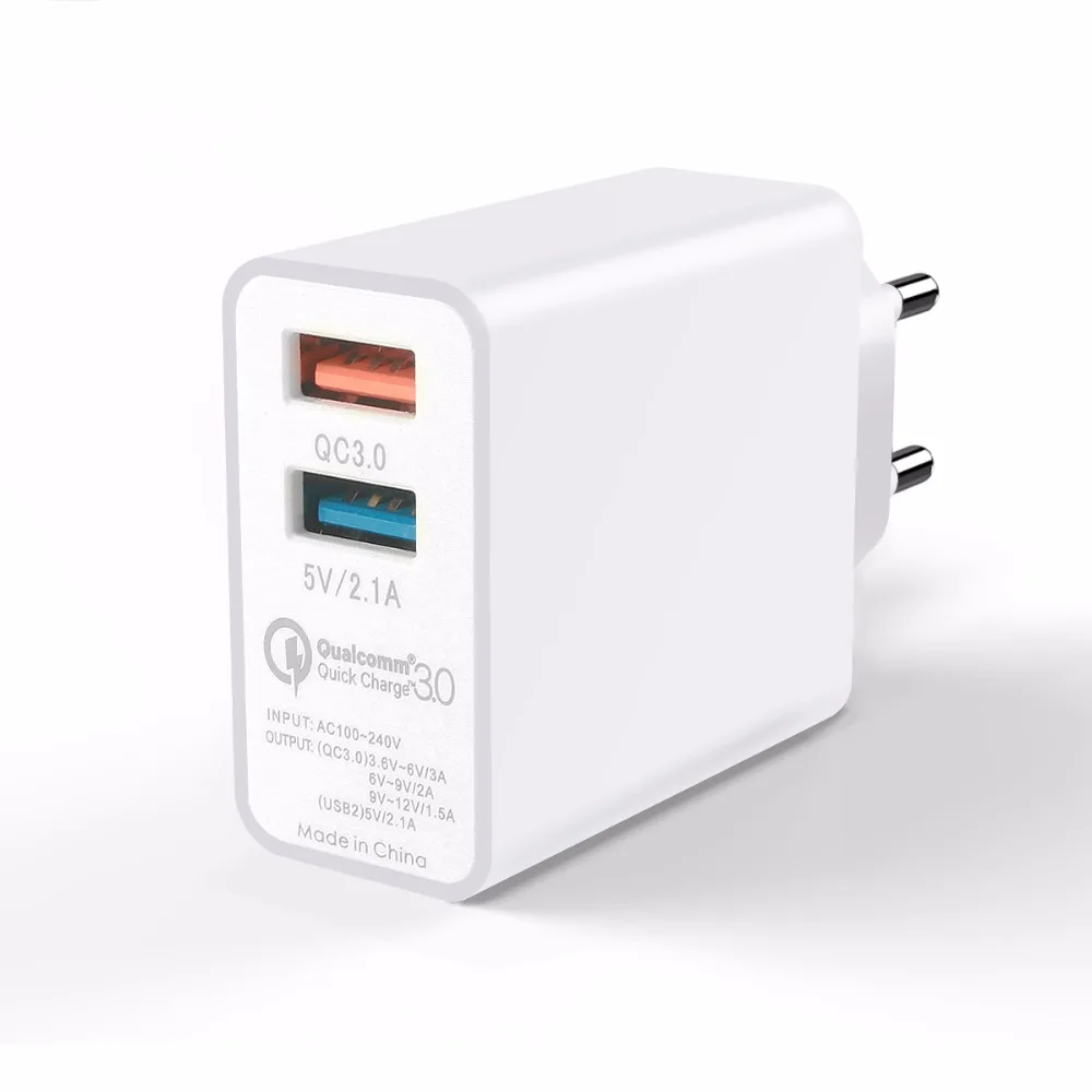 SOONHUA QC3.0 Smart Travel Dual USB Зарядное устройство адаптер Портативный EU/US плагин телефон мобильный стены Зарядное устройство для iPhone samsung xiaomi