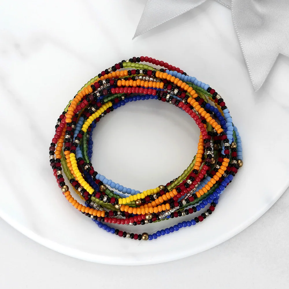 

15PCS/1set Handmade Seed Beads elastic Bracelet For Women girl gift anniversaty wedding party Dropshipping
