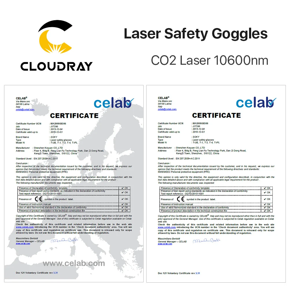 Cloudray 10600nm защитные очки от лазера OD4+ CE Стиль T защитные очки для CO2 лазера