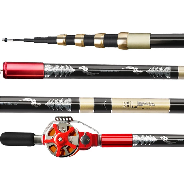 4.5m-9m Hollow Fishing Pole Ultra-light And Hard Hand Rod Stream Olta Vara  De Pesca Position Cane And Reel Set Fishing Equipment - Fishing Rods -  AliExpress