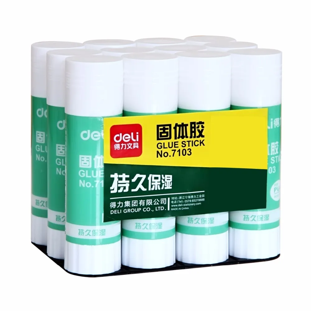 Deli 12Pcs/pack PVA Glue Stick Big Size 36g High Viscosity Solid Glue
