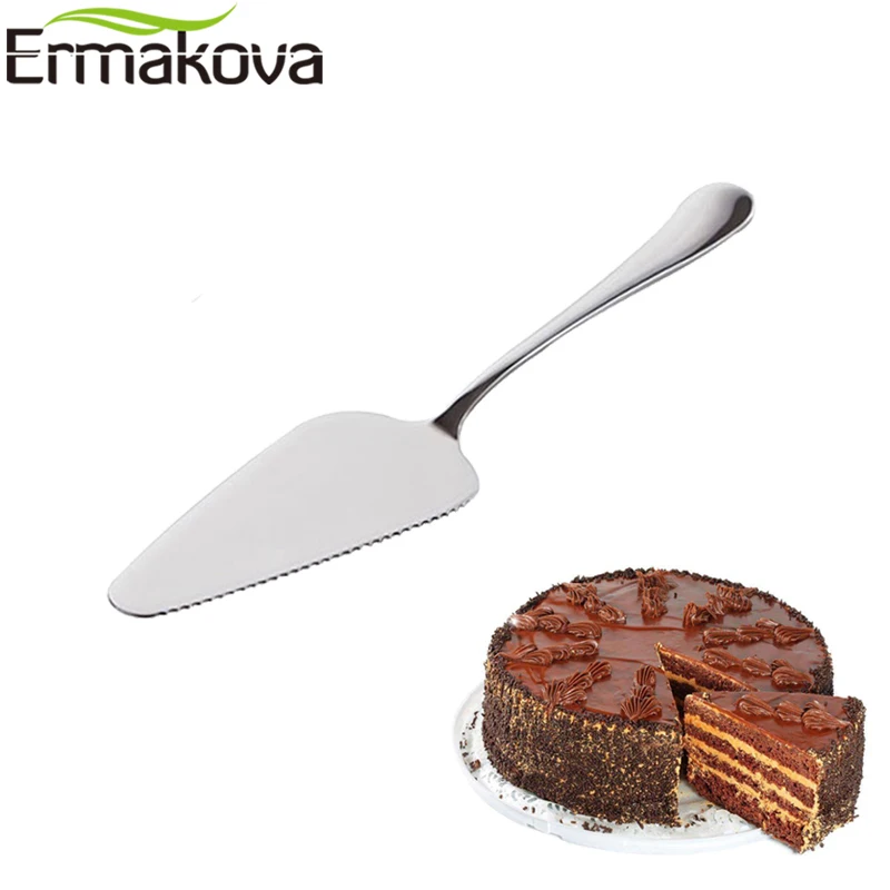 

Ermakova Cake Pie Pizza Server Stainless Steel Serrated Edge Cake Cutter Holder Shovel Server Spatula Tableware Serving Tool