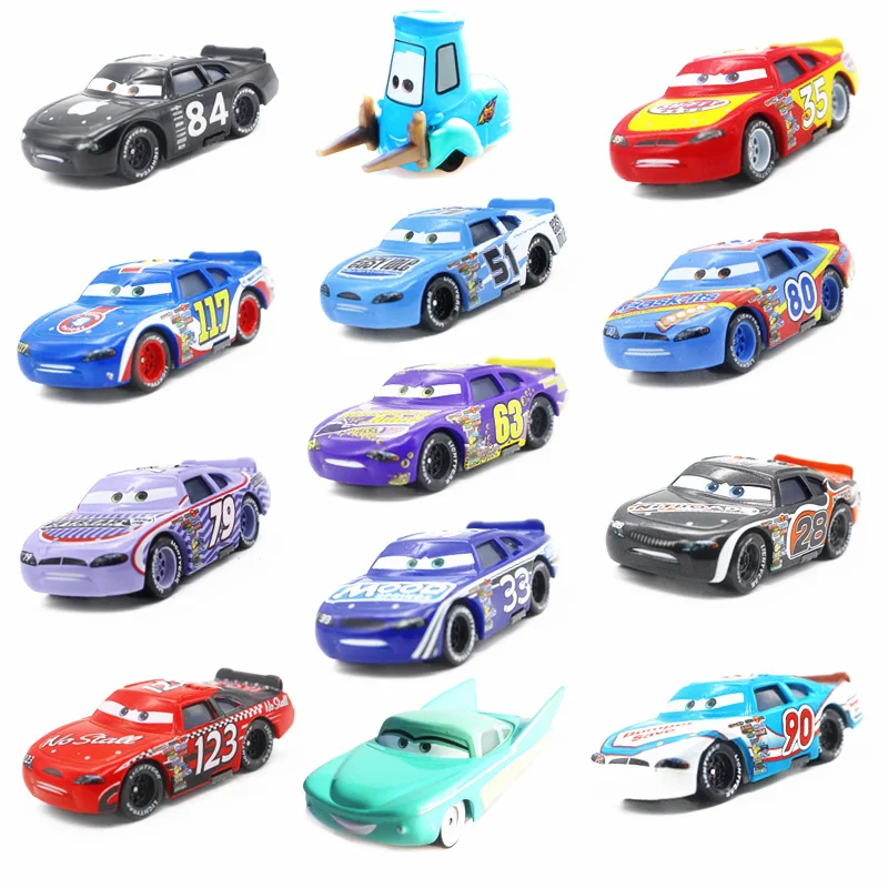 

Disney Pixar Cars 3 2 Toys Guido Flo Chick Hicks Sally Jackson Storm Mater 1:55 Diecast Metal Alloy Model Cars Kid Gift Boy Toy