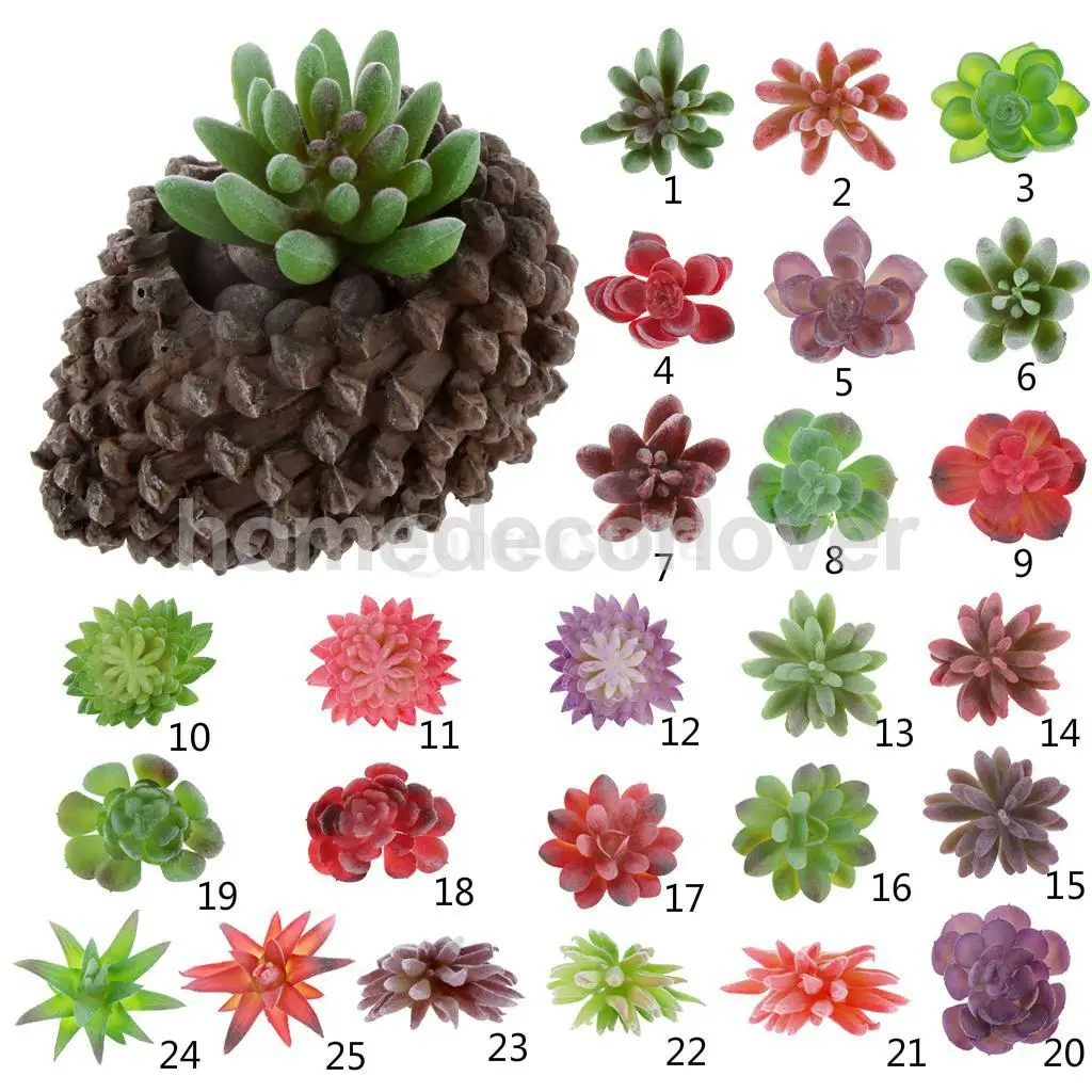 

Artificial Succulent Flower Lotus Grass Plastic Plant Home Garden Balcony Decor