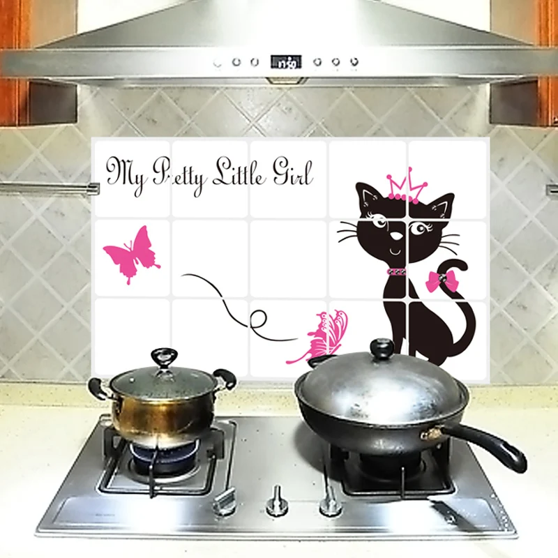 Creative Kitten Wine Bottle Oil Proof Sticker High Temperature Resistant Aluminum Foil Removable Kitchen Decor Wall Stickers Art Creative Kitten Wine Bottle Oil Proof Sticker High Temperature Resistant Aluminum Foil Removable Kitchen Decor Wall Stickers Art