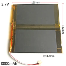 Bateria recarregável 3.7 do lipo do lítio do polímero da combinação 8000 v 37132125 mah para o pc 3.7*132*125mm da tabuleta do banco de potência de dvd da almofada