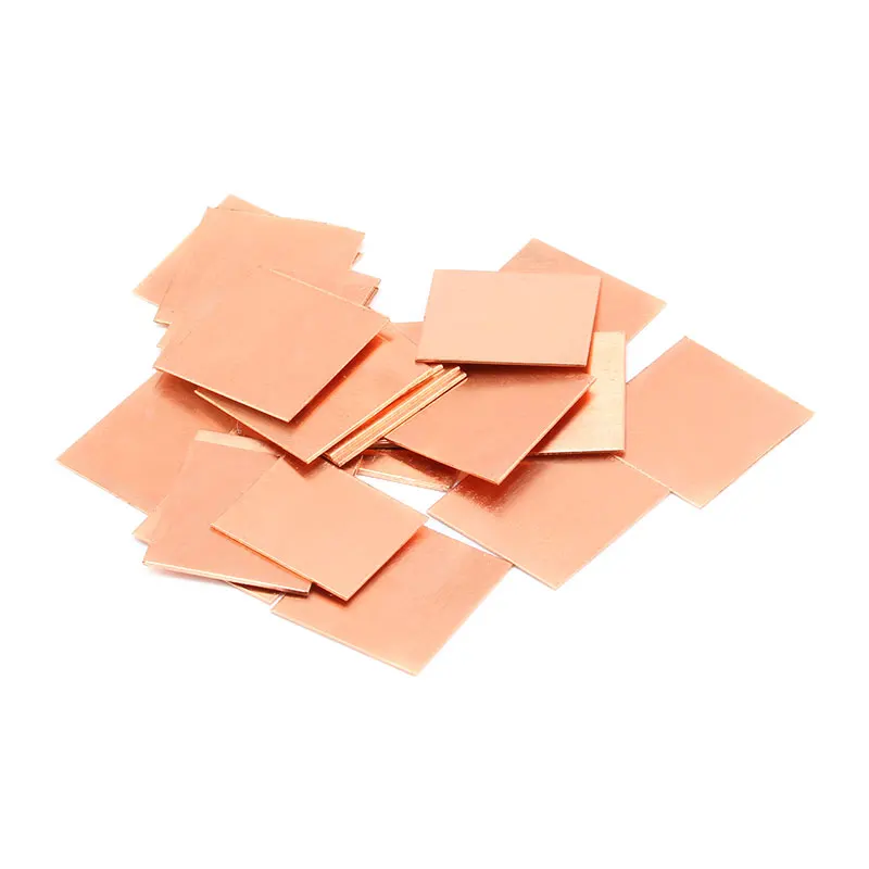 20pcslot 15x15mm 0.3mm to 2mm DIY Copper Shim Thermal Pad Heatsink Heat Sink Sheet For Laptop GPU CPU VGA Chip RAM Cooling (4)