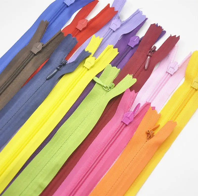 

45pcs 3# 6inch 15cm mix color Long Invisible Zippers DIY Nylon Coil Zipper For Sewing Clothes Cushion Pillow Tailor Tool