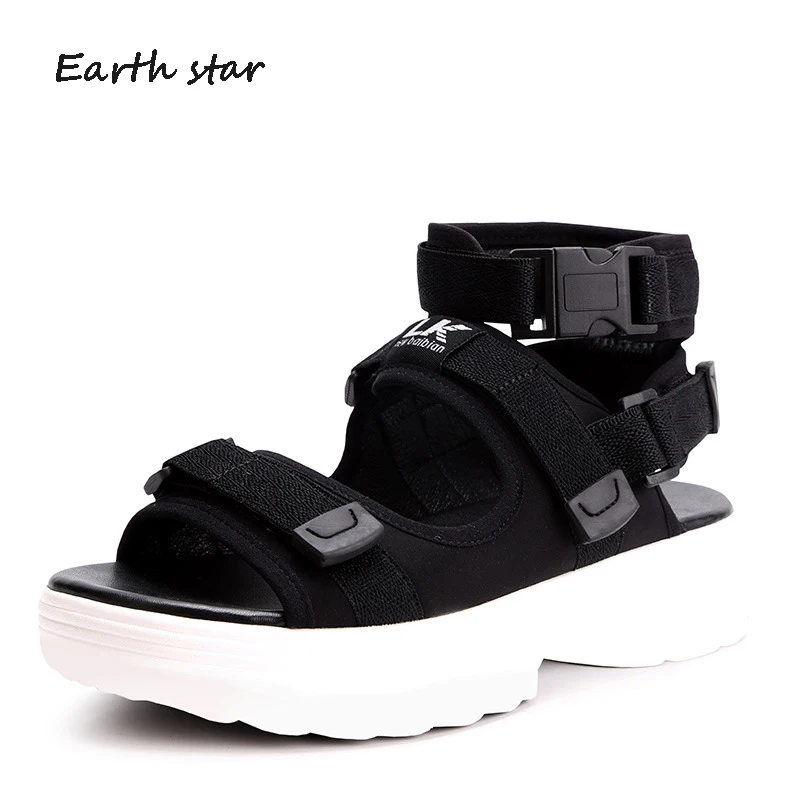 Земля STAR новые летние Playa обувь Для женщин модные брендовые пляжные сандалии леди обувь женская дышащая для взрослых девочек chaussure - Цвет: Черный