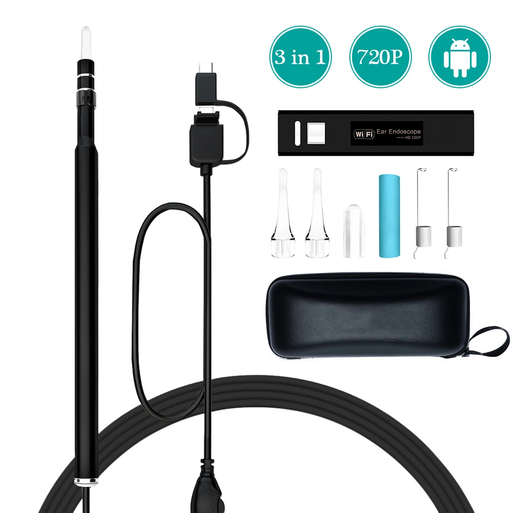 

Multifunctional Wireless Endoscope Earpick 3-in-1 USB Ear Cleaning HD Visual Ear Spoon With Mini Camera Ear Cleaning Tool