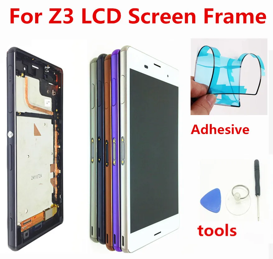 

5.2'' Display Replacement For Sony Z3 D6653 D6633 D6603 LCD Touch Screen Assembly Digitizer With Frame Free tool + adhesives