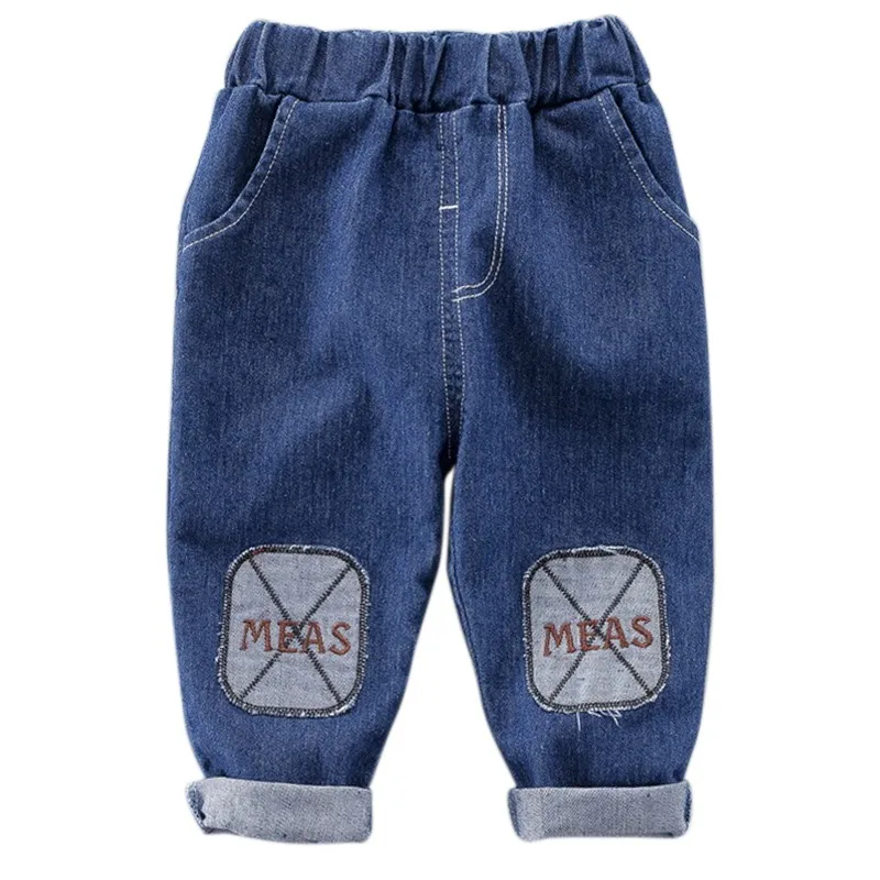 Летняя одежда для малышей, джинсовые штаны, детские джинсовые штаны, длинные штаны для маленьких мальчиков и девочек, спортивные штаны - Цвет: Синий