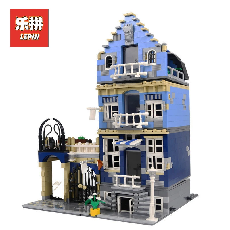 

LEPIN 15007 1275Pcs Factory City Street European Market Model Building Block Set Bricks Kits Compatible LegoINGlys 10190 Toys