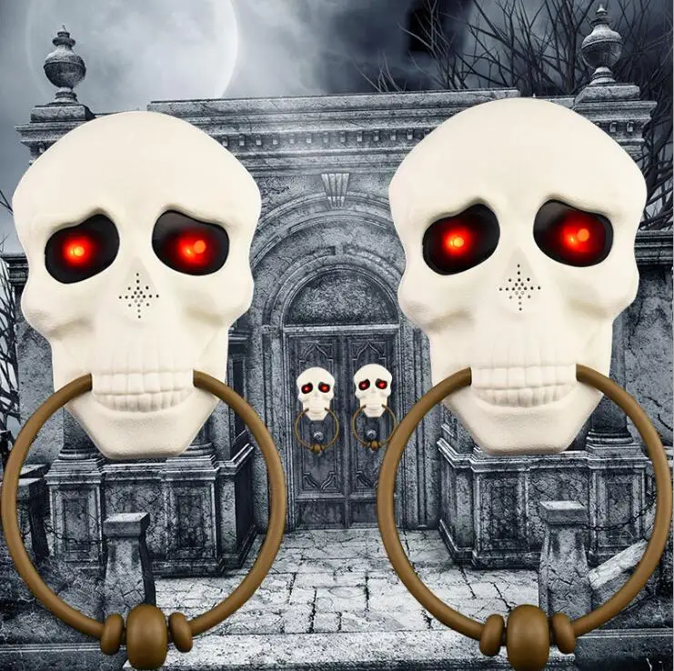 

Creative Creepy Halloween Doorbell Skull Door Decorations Bar Doorbell Party Doorbell Light Up Eyeball Prop for Home Haunted