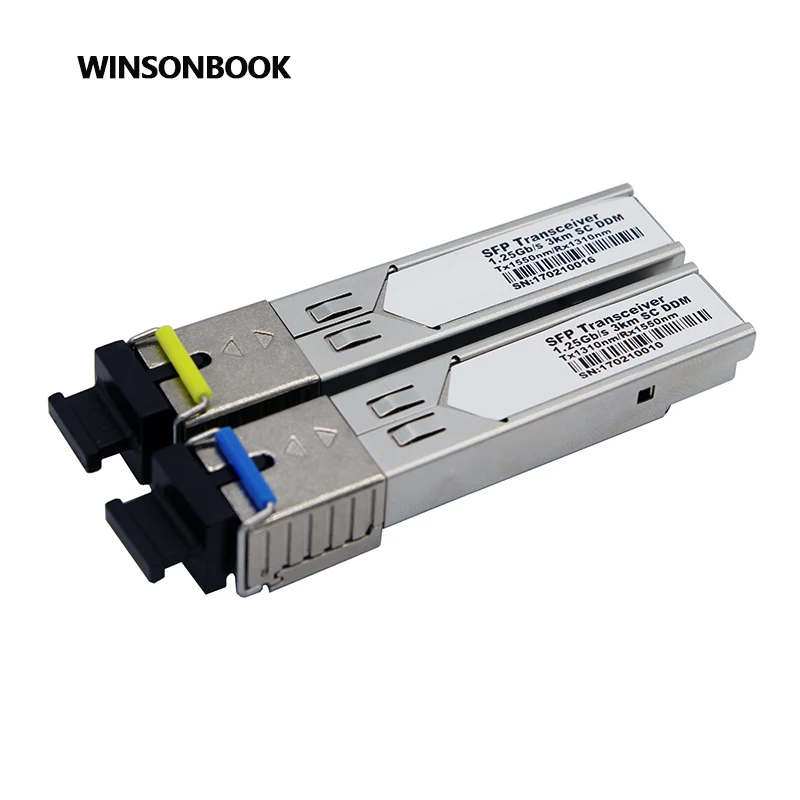 

1 pair SC Connector 1.25Gbps 3km/20KM DDM BIDI Otdr optical tranceiver module 1310nm/1550nm WDM SFP Module SC switch Compatible