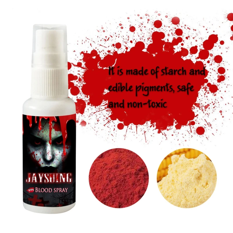 

30ML/1 Fl.oz Bottle Realistic Fake Blood Spray Scary Halloween Make Up Splatter Blood Party Favors Decoration Accessories