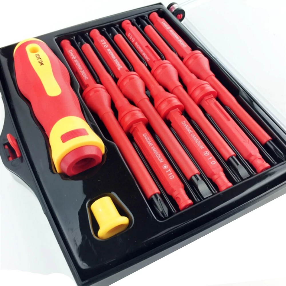 8Pcs Electrician's Insulated T10 PH1 PH2 Y1 U-shape 3.0 Slotted 5.0 6.0 Screwdriver Kit Tools for Electrical Applications |