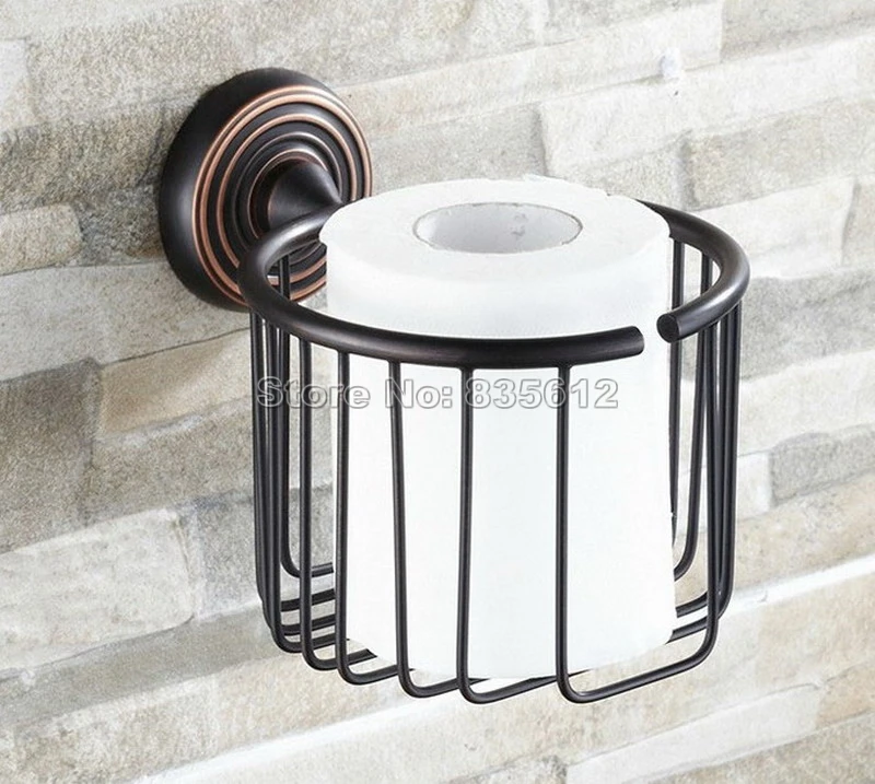 Black Oil Rubbed Bronze Wall Mounted Bathroom Toilet Paper Roll Holder