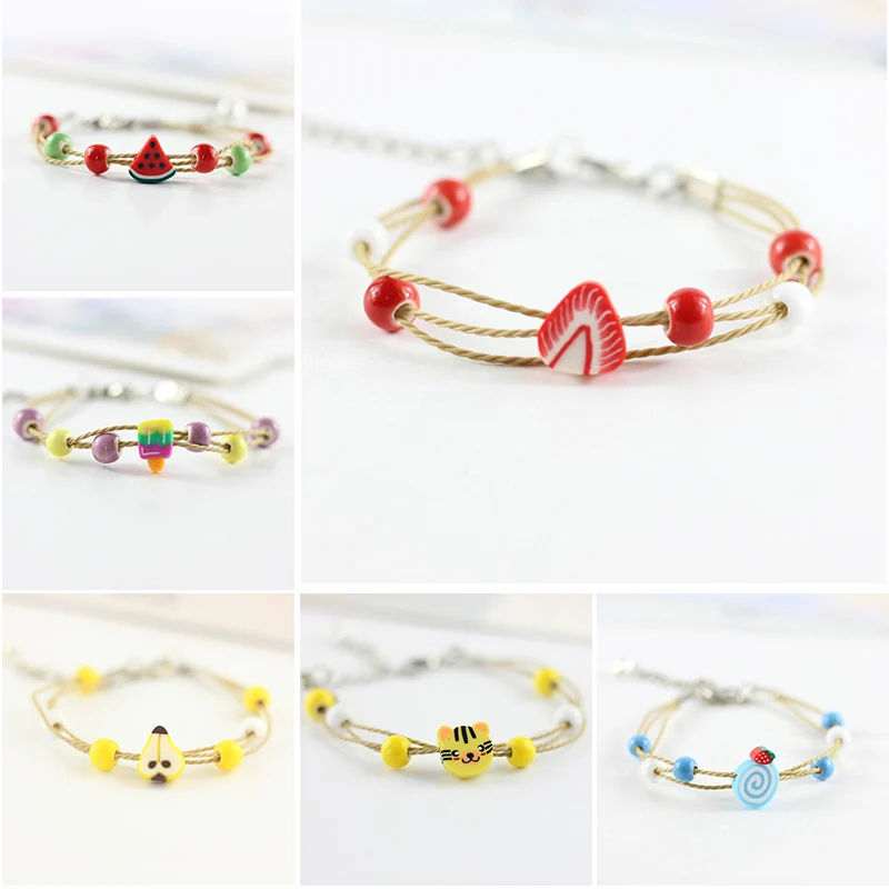 

1Pc Cute Children Bracelet Boys Girl Bracelet Colorful Fruit/ Animal Bangle Kawaii Jewelry Gift for Kids Friends LXH
