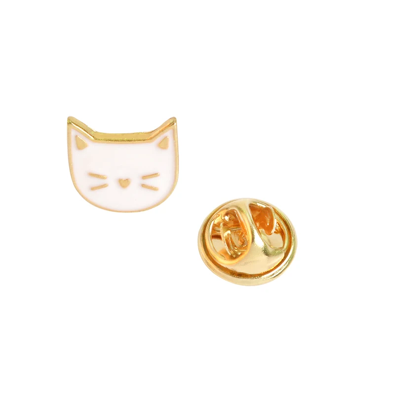 Qihe ювелирные изделия, Мультяшные значки и броши, кошка, котенок, японский счастливый кот, твердые эмалированные булавки, значки, броши, милые животные, ювелирные изделия - Metal color: as picture