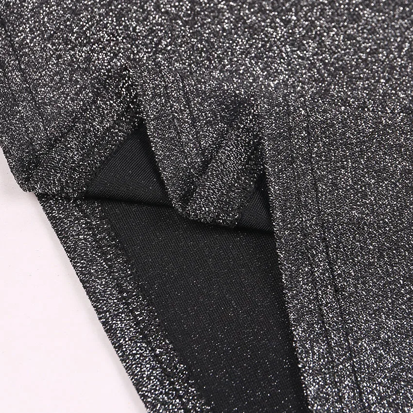 2018 Women Sexy Waist Silver Dress Temperament commute Suspender Backless Slim Dress Off Shoulder Dress Slim Fit