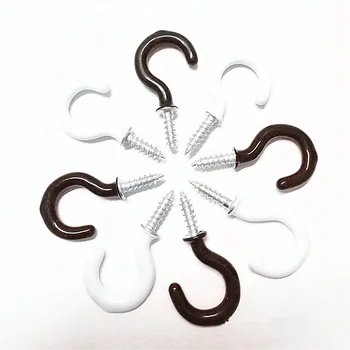 

25pcs Hot Sale Multicolor Multi-purpose Coating High Quality Wall Hooks Metal Screw-In Ceiling Hooks Cup Hooks Hanger for Home