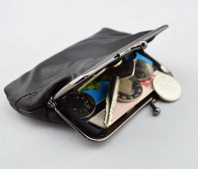  Womens Leather Kiss Lock Coin Purse (3)