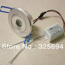 1 Вт светодиодный встраиваемый светильник Кабинета с серебряной оболочкой 85-265 в вниз свет+ Драйвер 5 шт./партия авиапочтой Гонконга