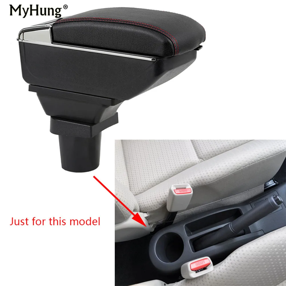 

Armrest box For Toyota Yaris Vitz 06-11 Central Console Arm Store content box cup holder ashtray With Rise and Down Function