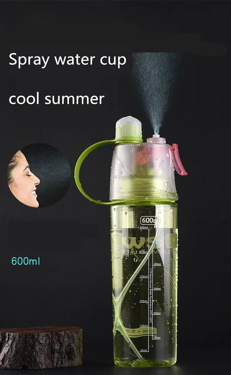 New 3 Colors Sale Hot Spray Bottles of Water Outdoor Sport Shaker my Bicycle Bottle Plastic Portable Water 600 ml Cute kettle