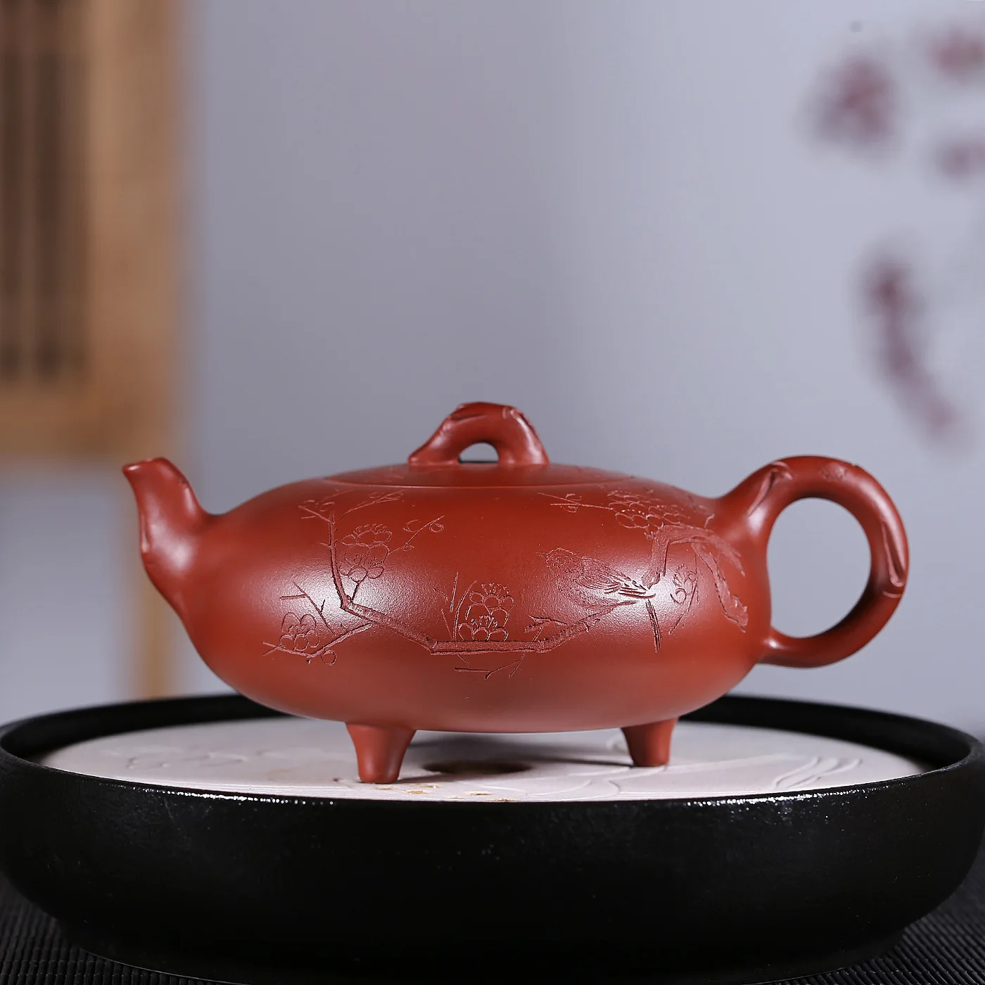 

Teapot Full Manual Three Pots Fun Bright Red Robe Jia Yifang Kungfu Online Teapot Tea Set Wholesale A Piece Of Generation Hair