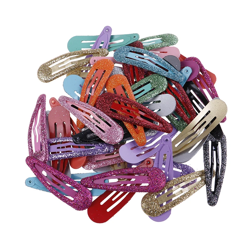 

10pcs/lot Fashion Hair Clips Snap Glitter Hairpins Women Hair Barrette Metal Claw Clip Cute Kids Hairgrip Girl Hair Accessories