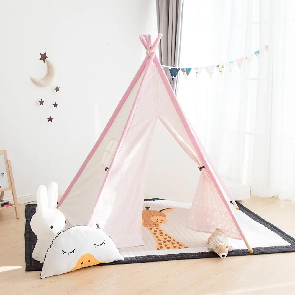 

Five-Pole Large Lace Teepee Tent for Kids Indian Playhouse Tee Pee Tent