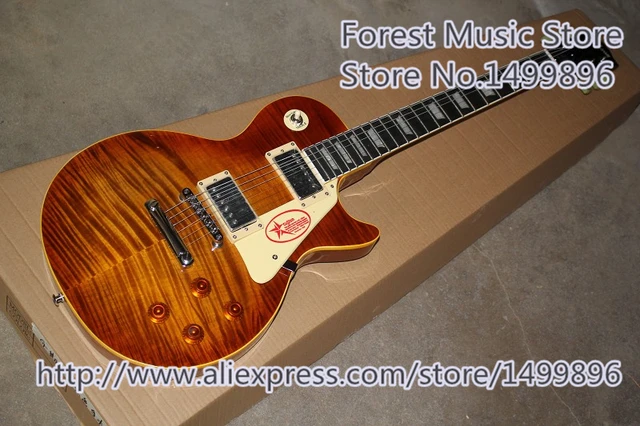 Cheap Hot Selling Classical 1959 LP Electric Guitars Tiger Flame Finish R9 LP Guitar For Sale