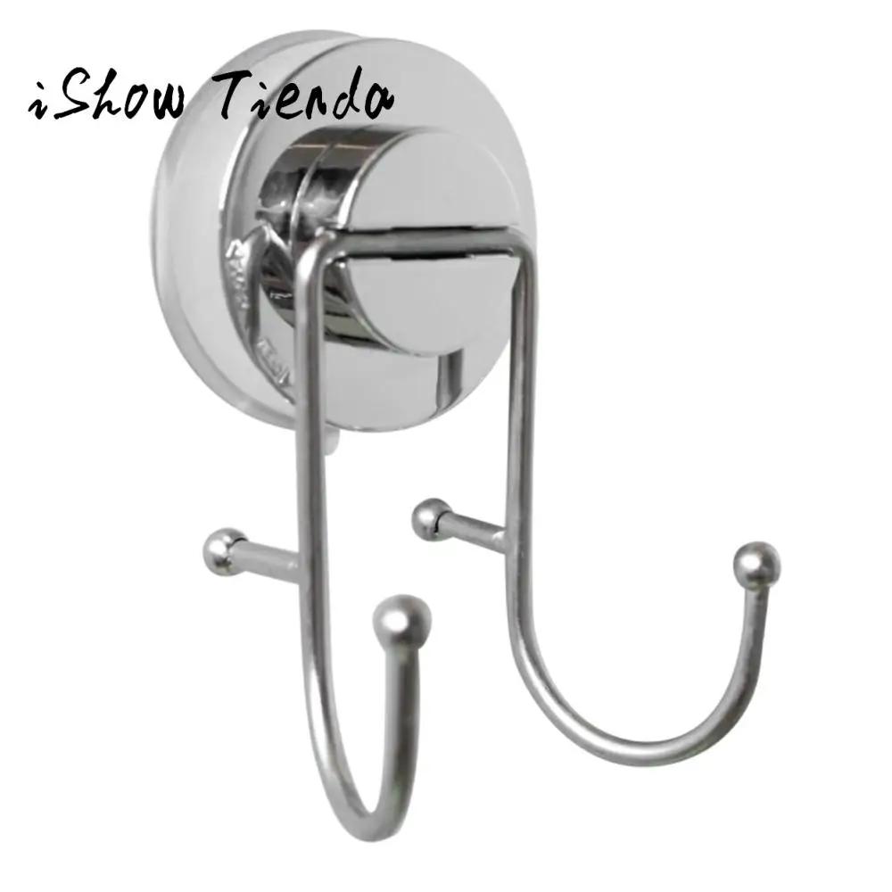Buy Stainless Steel Bathroom Coat Hat Sucker Double Hook Hanger Wall Mount