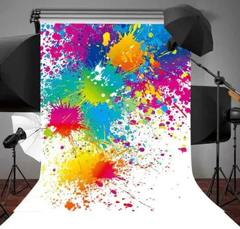 

MTMETY Colorful Splash Abstract Photo Backdrops Vinyl Portrait Photographic Backgrounds Birthday Banner Photo Booth