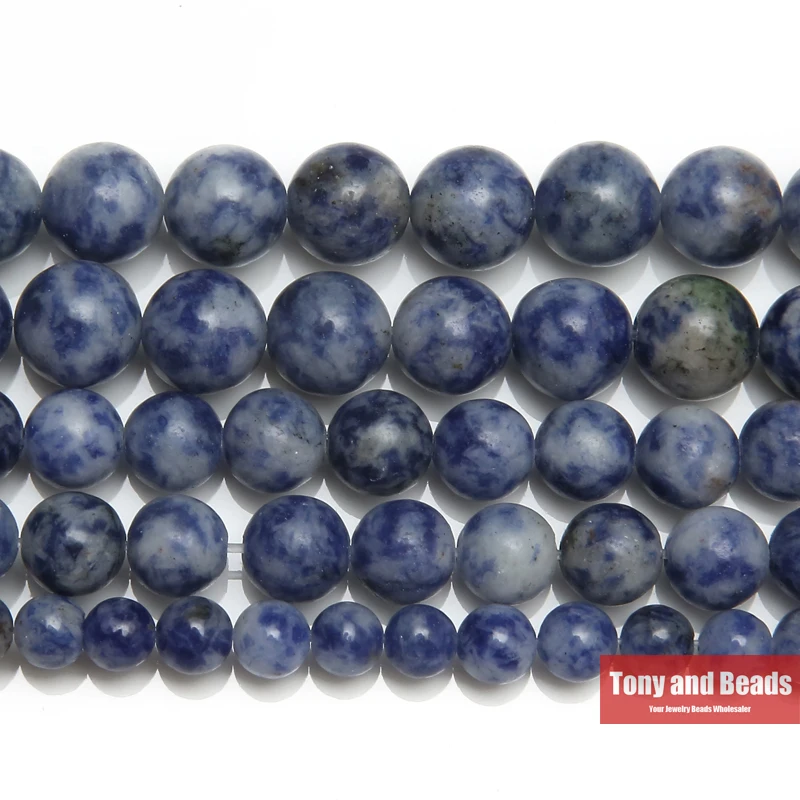 

Natural Stone Sodalite Round Beads 15" Strand 3 4 6 8 10 12 14MM Pick Size For Jewelry Making