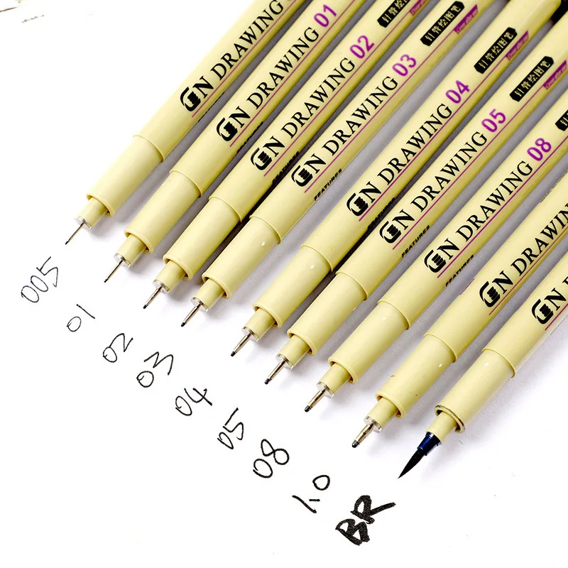 

Drawing Liner Pen Water Based Brush Markers For Anime Comic Sketching Multiple Size Fineliner Pens Art Supplies Stationery