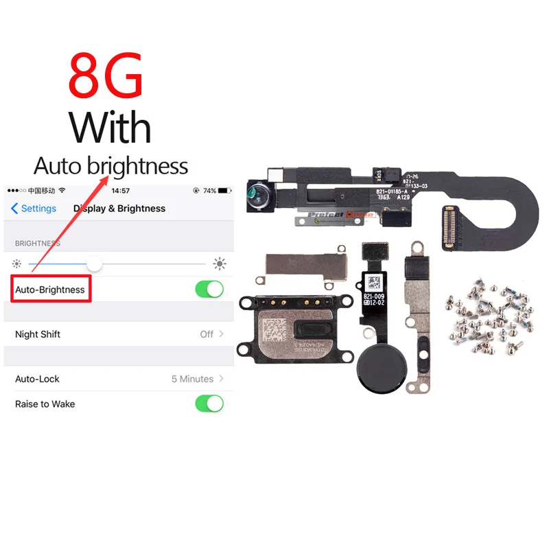 1 комплект для iphone 8G 8 Plus кнопка Home flex+ датчик приближения фронтальной камеры+ наушник+ Полный Винты+ наушник металлические запасные части