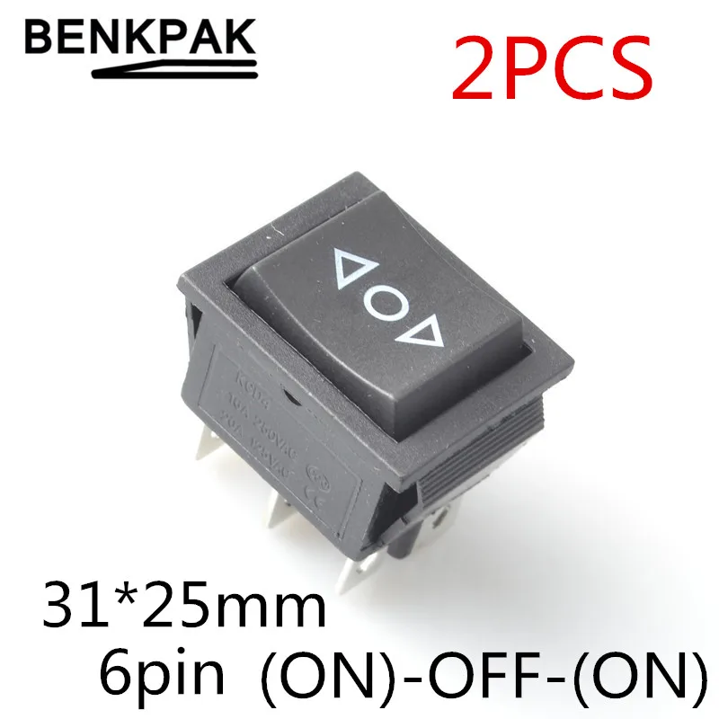 

2pcs momentary rocker switch 6 flat pins,double sides spring return to middle after released