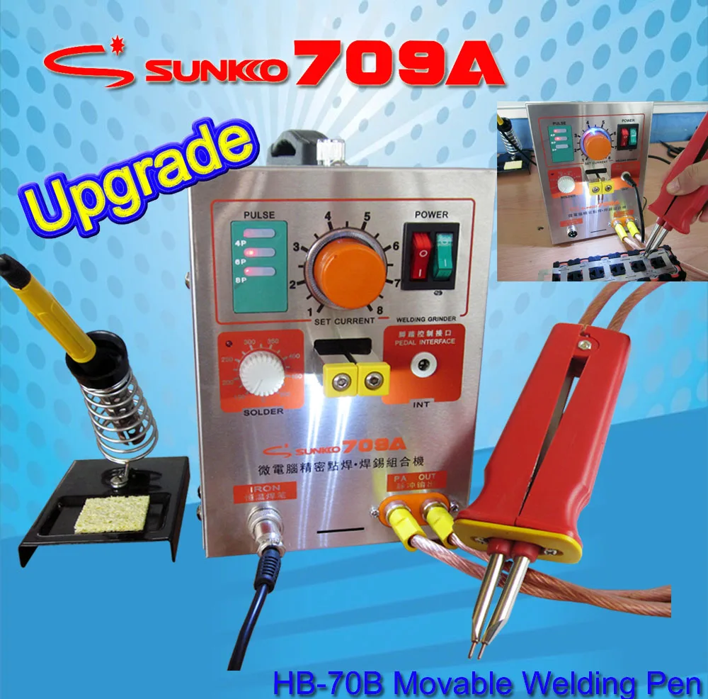 SUNKKO 709A High Power Battery Spot Welder & Soldering Station with ...